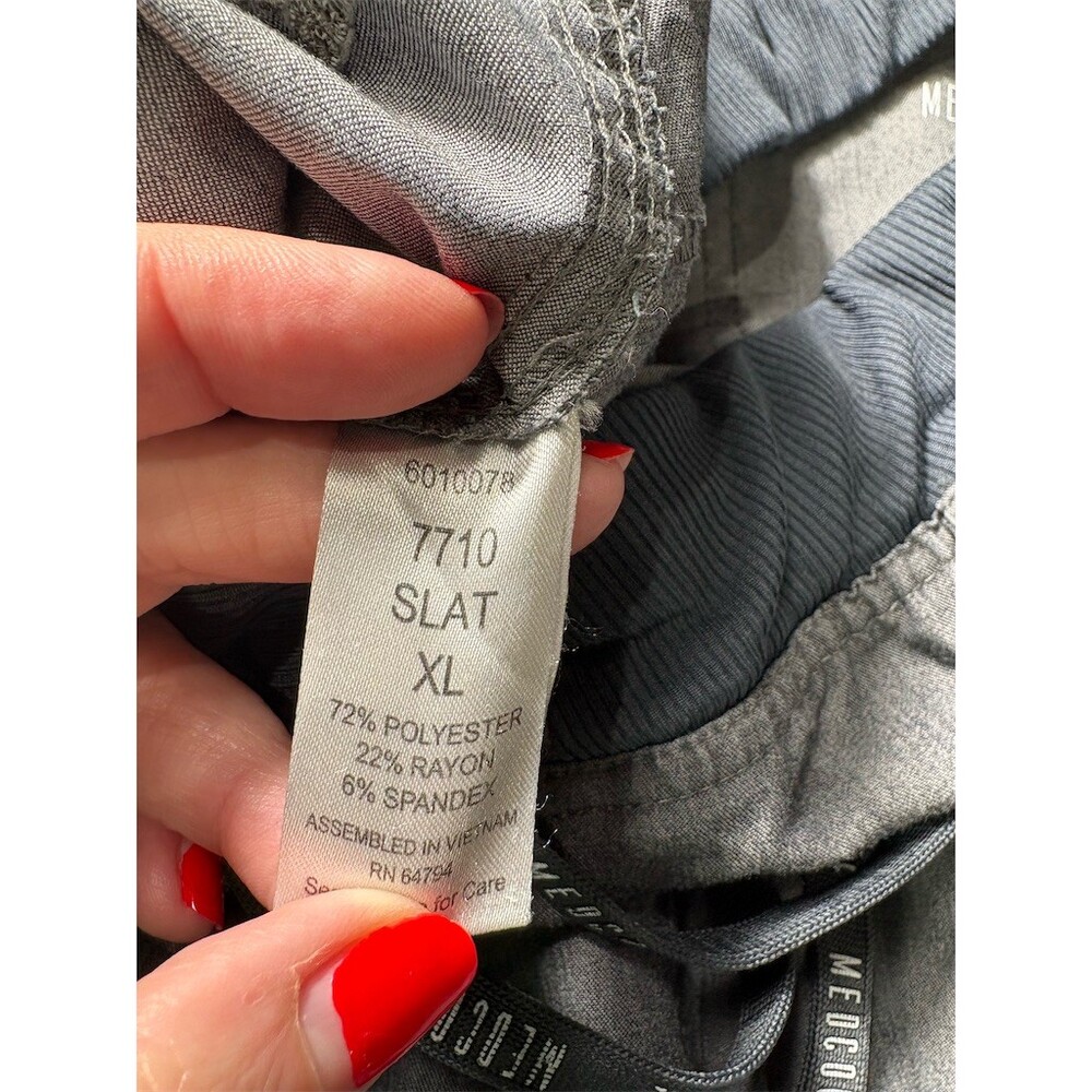 Med Couture Scrub Jogger Pants Womens XL Gray Drawstring Pockets Ribbed - Picture 11 of 11